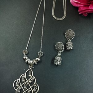 Ghungroo German Silver Chain Pendant Necklace for Women