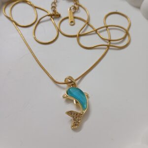 Blue dolphin pendant chain