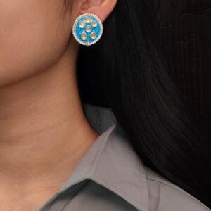 Beautiful Meenakari Golden Earrings with Elegant Pearl Detailing for Everyday Style