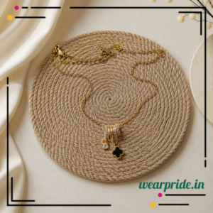 Multi pendant with black flower chain