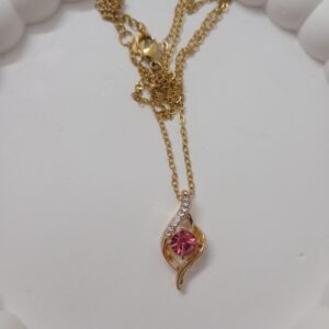 Pink drop pendant chain