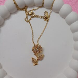 Rose flower pendant chain