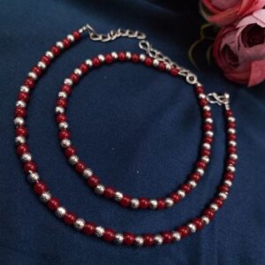 Silver Plated Round Beads Anklets – Adjustable Size Anklet
