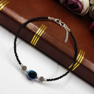 Evil Eye Anklet – Black Chid Oxidised Payal | Daily-Wear Jewelry