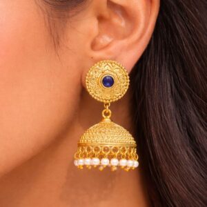 Gold Plated Jhumka Design for Gorgeous Festive Wear Look