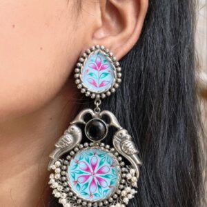 Hand Painted Earring Artistic Jewelry for Beautiful Look