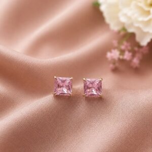 Gold Plated Square Stud Elegant Style for Modern Everyday Fashion