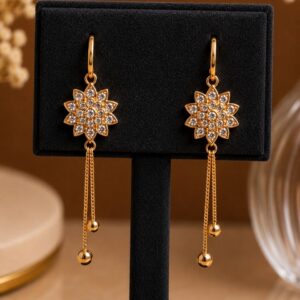 Floral AD Earring Dazzling Design for Festive Fashion Style