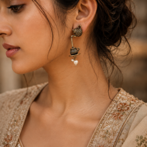 Antique Silver Earring Vintage Style Jewelry for Timeless Ethnic Look