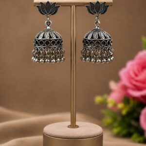 Lotus Jhumka Earring Traditional Design for Ethnic Fashion Wear