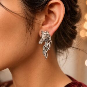 Designer Horse Stud Earring Artistic Design for Fashion Wear