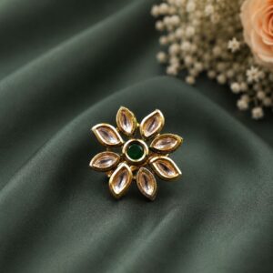 Golden Floral Ring Exquisite Design for Beautiful Traditional Style