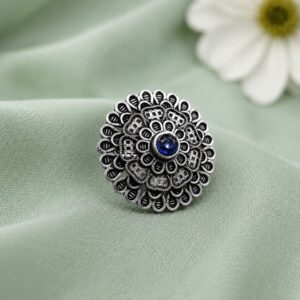 Silver Floral Ring Elegant Jewelry for Everyday & Festive Wear