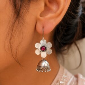 Floral Jhumki Hook Earring Ethnic Jewelry for Festivals & Special Occasion