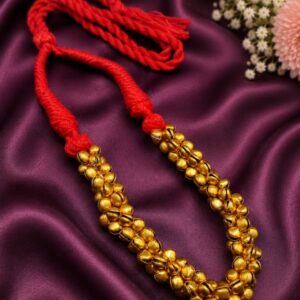 Gold Plated Ghungroo Thread Necklace Ethnic for Casual Wear