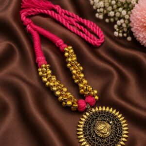 Gold Plated Thread Necklace Modern Style for Ethnic Look