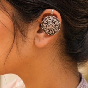 Silver Floral Bugadi Elegant Oxidized for Women