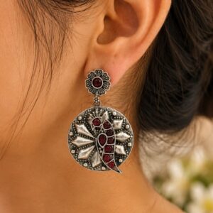 Unique Parrot Earring Traditional Oxidized Earrings for Special Occasion